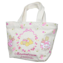 Japan Sanrio Canvas Mini Tote Bag - Marroncream / Rose