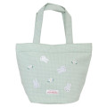 Japan Miffy Mini Tote Bag - Gingham Green Flower - 1