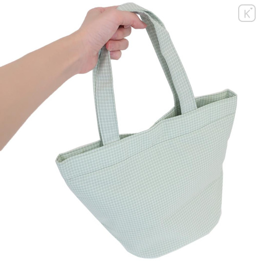 Japan Miffy Mini Tote Bag - Gingham Green Flower - 2