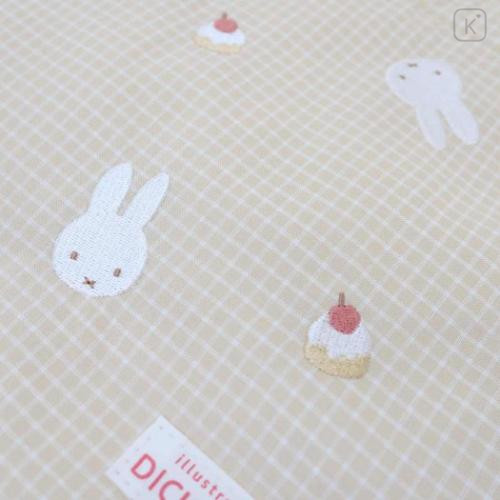 Japan Miffy Mini Tote Bag - Gingham Yellow Cake - 4