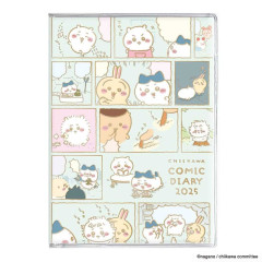 Japan Chiikawa B6 Planner Monthly Schedule Book - 2025 / Light Blue Comic