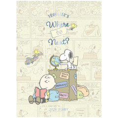 Japan Peanuts B6 Planner Monthly Schedule Book - 2025 / Snoopy Light Yellow Comic