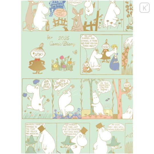 Japan Moomin B6 Planner Monthly Schedule Book - 2025 / Light Green Comic - 1