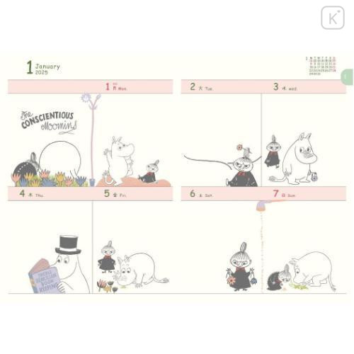 Japan Moomin B6 Planner Monthly Schedule Book - 2025 / Light Green Comic - 4