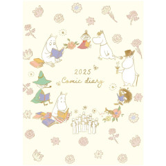 Japan Moomin B6 Planner Monthly Schedule Book - 2025 / Light Yellow Comic