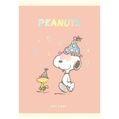 Japan Peanuts A6 Planner Monthly Schedule Book - 2025 / Snoopy Light Orange Party