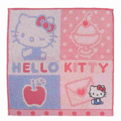 Japan Sanrio Jacquard Towel Handkerchief - Hello Kitty / Apple