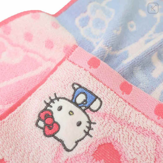 Japan Sanrio Jacquard Towel Handkerchief - Hello Kitty / Apple - 2