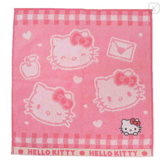 Japan Sanrio Jacquard Towel Wash Towel - Hello Kitty / Happy - 1