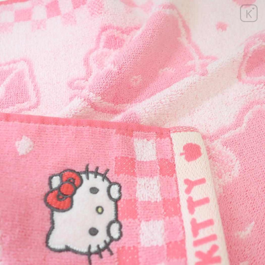 Japan Sanrio Jacquard Towel Wash Towel - Hello Kitty / Happy - 2