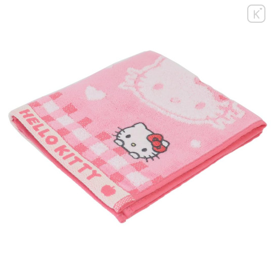 Japan Sanrio Jacquard Towel Wash Towel - Hello Kitty / Happy - 3