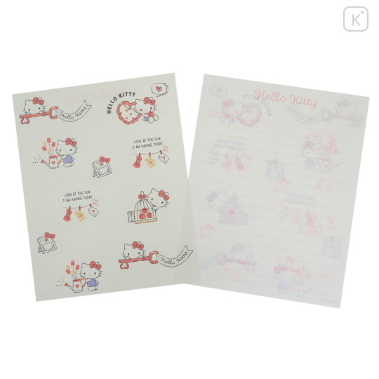 Japan Sanrio Stationery Letter Set - Hello Kitty : Light Yellow - 2