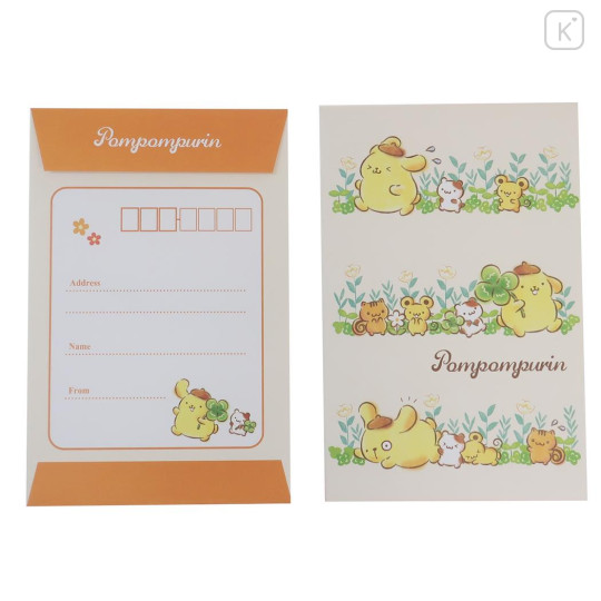 Japan Sanrio Stationery Letter Set - Pompompurin / Garden B - 3