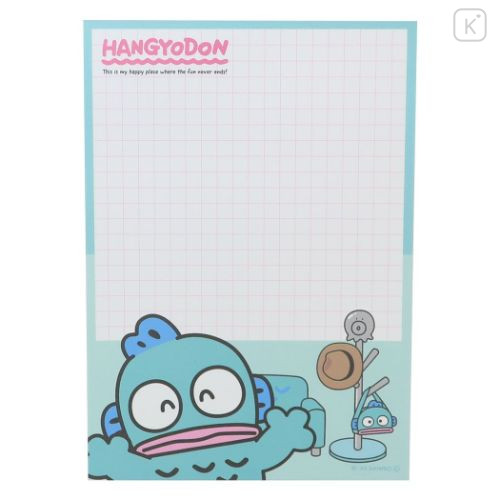 Japan Sanrio A6 Notepad - Hangyodon / Room - 4