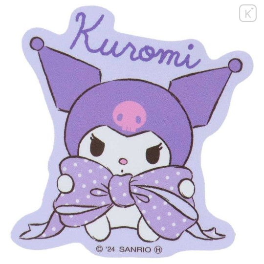 Japan Sanrio Vinyl Sticker - Kuromi / Big Ribbon - 1