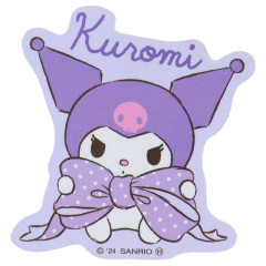 Japan Sanrio Vinyl Sticker - Kuromi / Big Ribbon