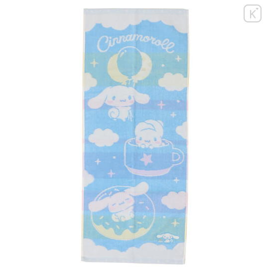 Japan Sanrio Jacquard Face Towel - Cinnamoroll / Sky Party - 1