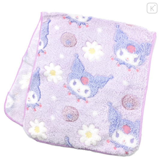 Japan Sanrio Microfiber Face Towel - Kuromi / Flower - 2