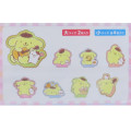 Japan Sanrio Die-cut Flake Seal Sticker Pack - Pompompurin / Music - 2