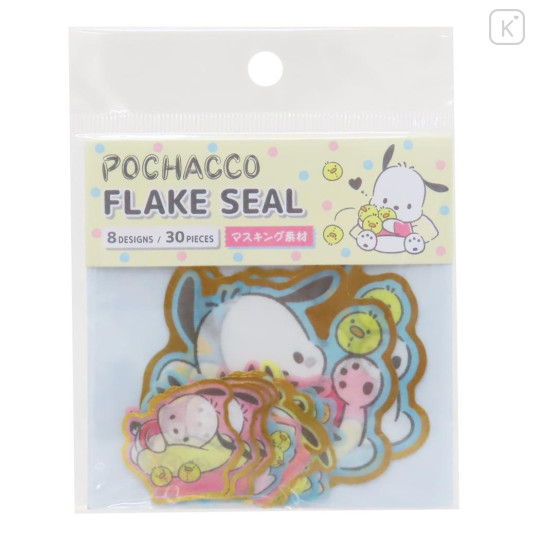 Japan Sanrio Die-cut Flake Seal Sticker Pack - Pochacco & Chick - 1