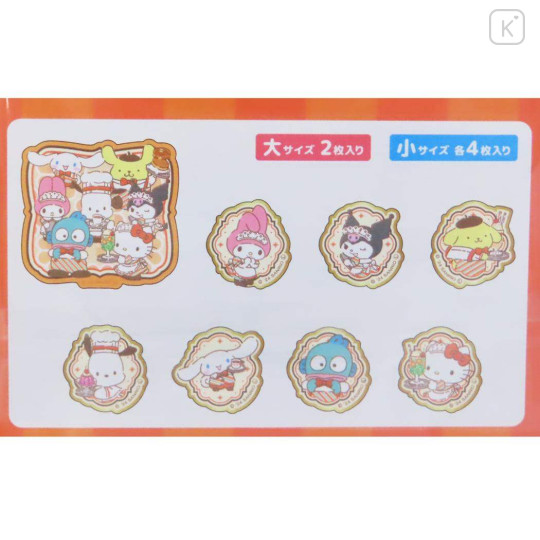 Japan Sanrio Die-cut Flake Seal Sticker Pack - Characters / Retro Cafe - 2