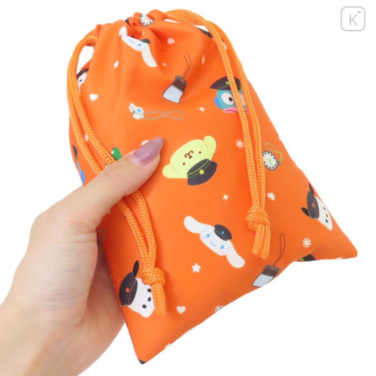 Japan Sanrio Drawstring Pouch - Pochacco / Charaful Liner Train Captain - 2