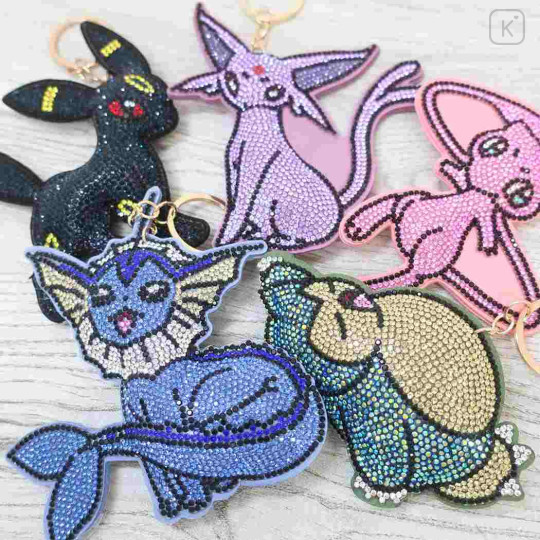 Japan Pokemon Glitter Deco Key Holder - Vaporeon Eevee Evolution - 3