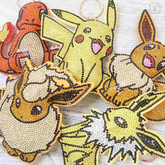 Japan Pokemon Glitter Deco Key Holder - Jolteon Eevee Evolution - 3