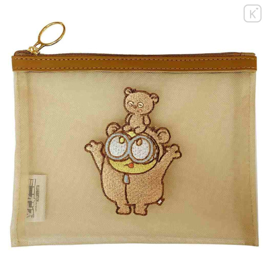 Japan Minions Flat Mesh Pouch - Bob & Bear Tim - 1