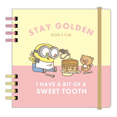 Japan Minions Square Grid Ring Notebook - Bob & Bear Tim / Pancake