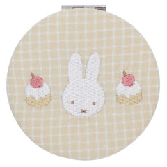 Japan Miffy Compact Double Mirror - Gingham Yellow Cake