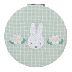 Japan Miffy Compact Double Mirror - Gingham Green Flower