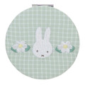 Japan Miffy Compact Double Mirror - Gingham Green Flower - 1