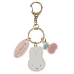 Japan Miffy Acrylic Keychain 3 Charm - Miffy / Gingham Pink Cherry