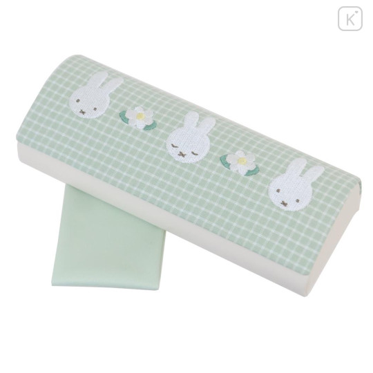 Japan Miffy Glasses Case - Gingham Green Flower - 1