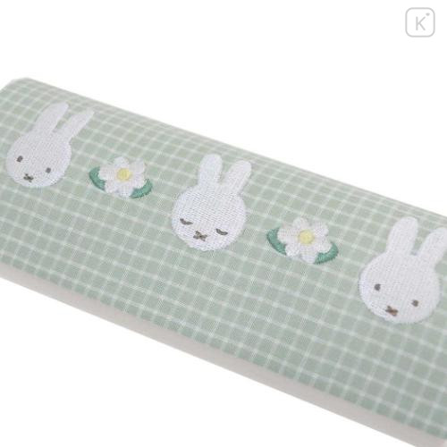 Japan Miffy Glasses Case - Gingham Green Flower - 4