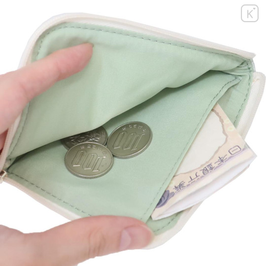 Japan Miffy Pass Case Card Holder & Coin Case - Gingham Green Flower - 3