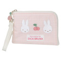 Japan Miffy Pass Case Card Holder & Coin Case - Gingham Pink Cherry - 1