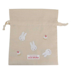 Japan Miffy Drawstring Bag - Gingham Yellow Cake