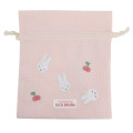 Japan Miffy Drawstring Bag - Gingham Pink Cherry - 1