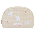 Japan Miffy Round Pouch - Gingham Yellow Cake - 1