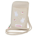 Japan Miffy Smartphone Shoulder Pouch - Gingham Yellow Cake - 1