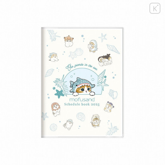 Japan Mofusand A6 Planner Monthly Schedule Book - 2025 / Cat Whale Shark - 1