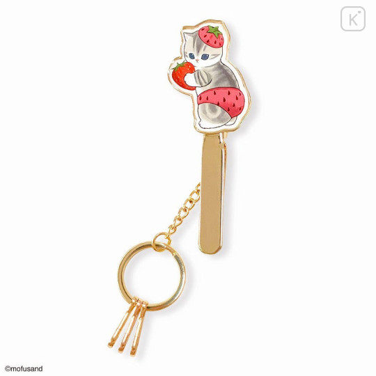 Japan Mofusand Clip Key Charm - Fruit Cat / Strawberry Nyan - 1