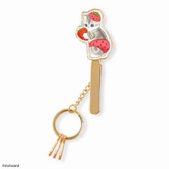 Japan Mofusand Clip Key Charm - Fruit Cat / Strawberry Nyan