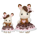 Japan Sylvanian Families Original Figure - Sweet Chocolate Rabbit Girl & Baby Pair Set - 1