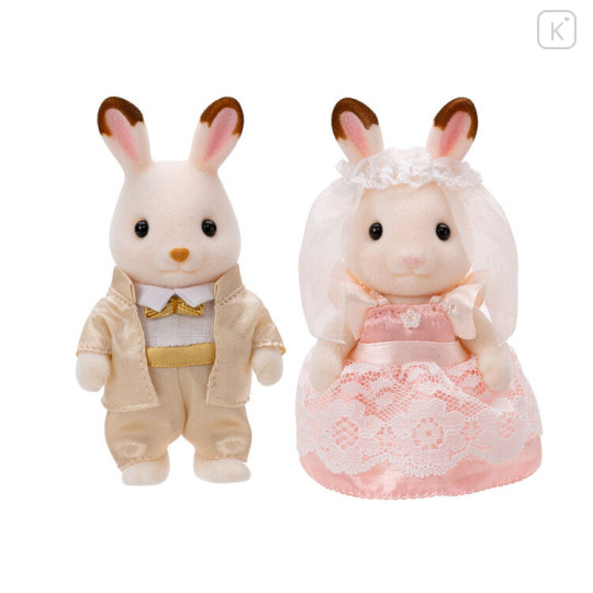 Japan Sylvanian Families Original Figure - Rabbit Pair Set / Lovely Wedding Pink - 1