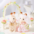 Japan Sylvanian Families Original Figure - Rabbit Pair Set / Lovely Wedding Pink - 2