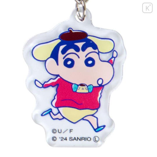 Japan Sanrio × Crayon Shinchan Triple Acrylic Keychain - Pompompurin - 4