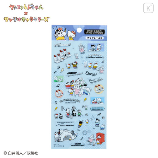 Japan Sanrio × Crayon Shinchan Sheet Sticker - Blue - 1